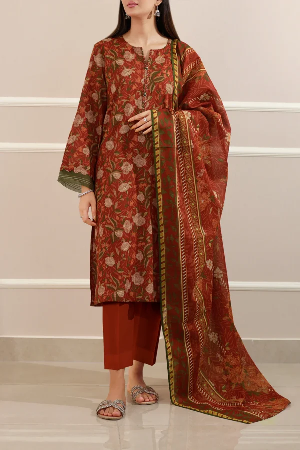 Saya U01-25397-03A Unstitched Printed Lawn 3 Piece - Image 2