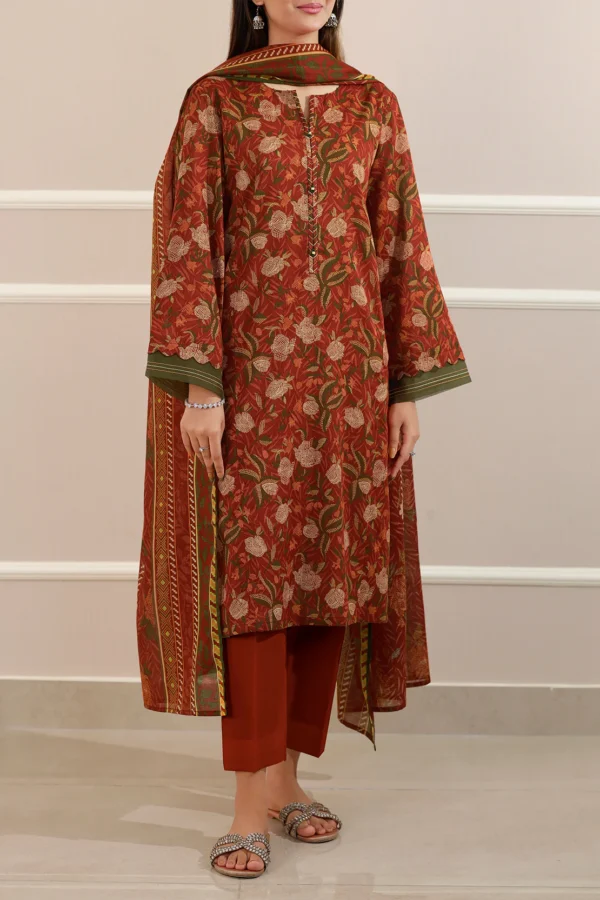 Saya U01-25397-03A Unstitched Printed Lawn 3 Piece - Image 3