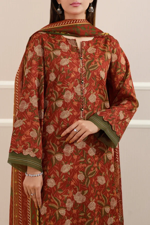 Saya U01-25397-03A Unstitched Printed Lawn 3 Piece - Image 4