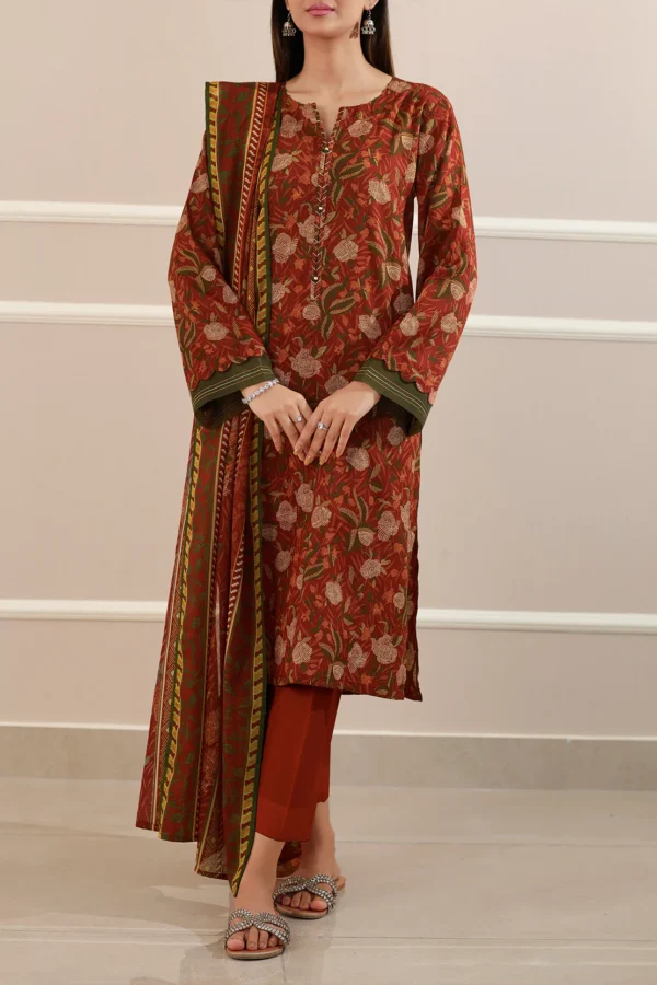 Saya U01-25397-03A Unstitched Printed Lawn 3 Piece - Image 5