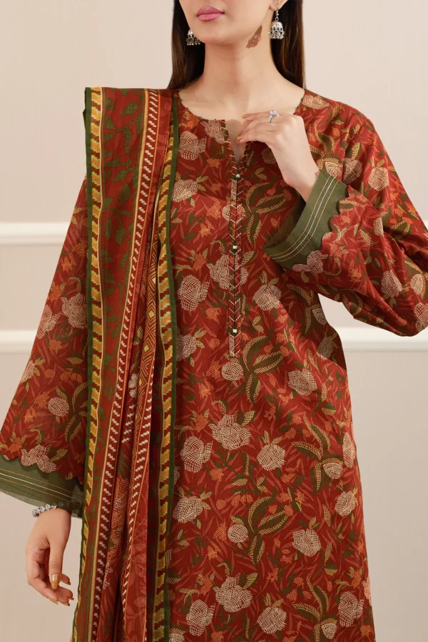 Saya U01-25397-03A Unstitched Printed Lawn 3 Piece - Image 6