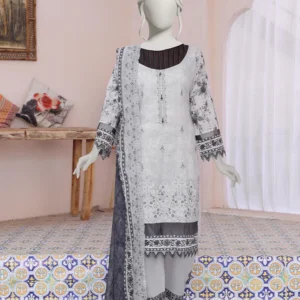 Almeerah Printed Collection Ivory Ash Dream Embroidered Cutwork Vol 4
