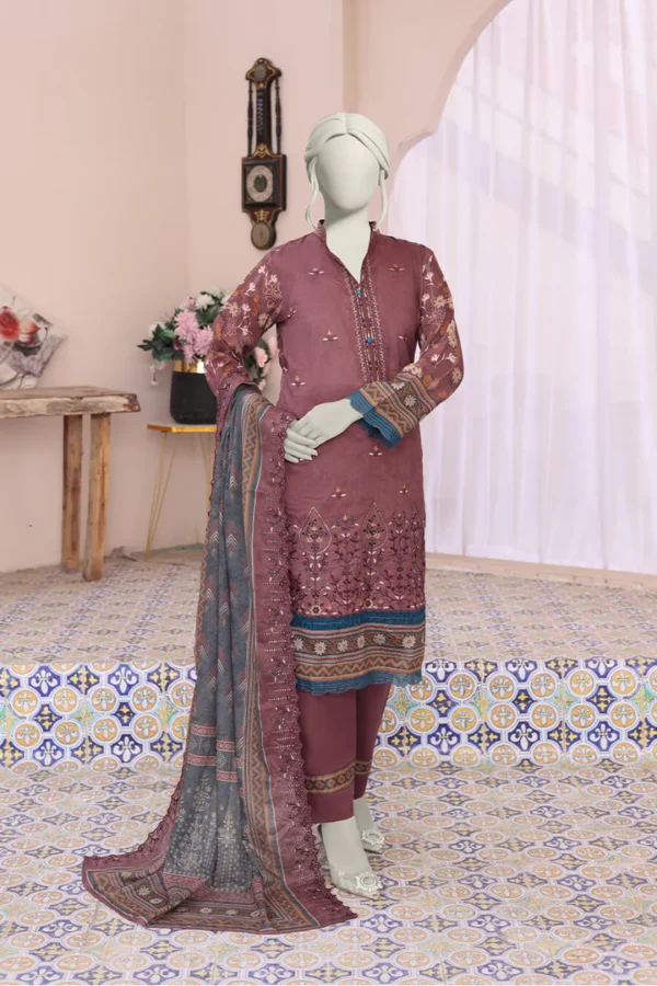 Almeerah Printed Collection Blushed Meat Radiance Embroidered Cutwork Vol 4