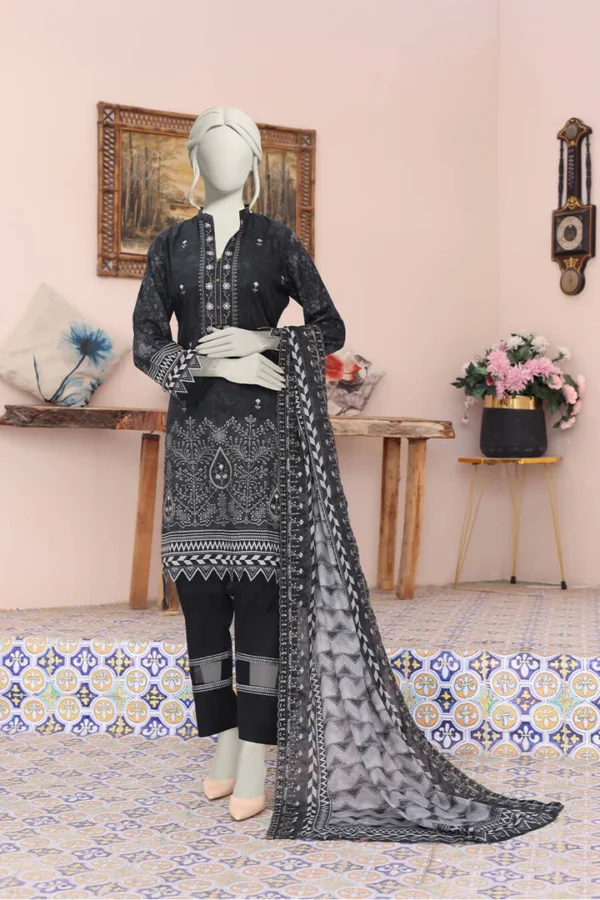 Almeerah Printed Collection Midnight Black Magic Embroidered Cutwork Vol 4
