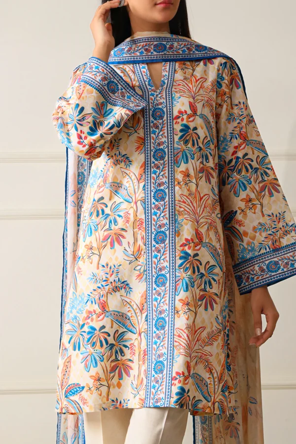 Saya U01-25067-07A Unstitched Printed Lawn 3 Piece