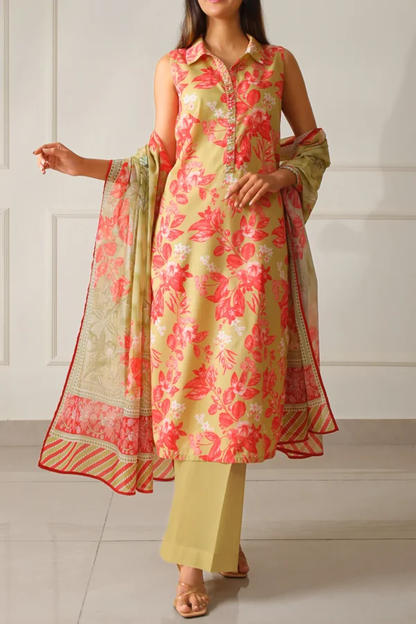 Saya U01-25067-08A Unstitched Printed Lawn 3 Piece - Image 2