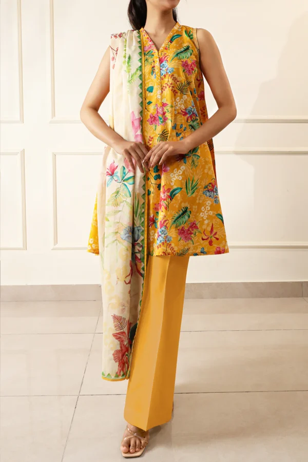 Saya U01-25067-09A Unstitched Printed Lawn 3 Piece - Image 2