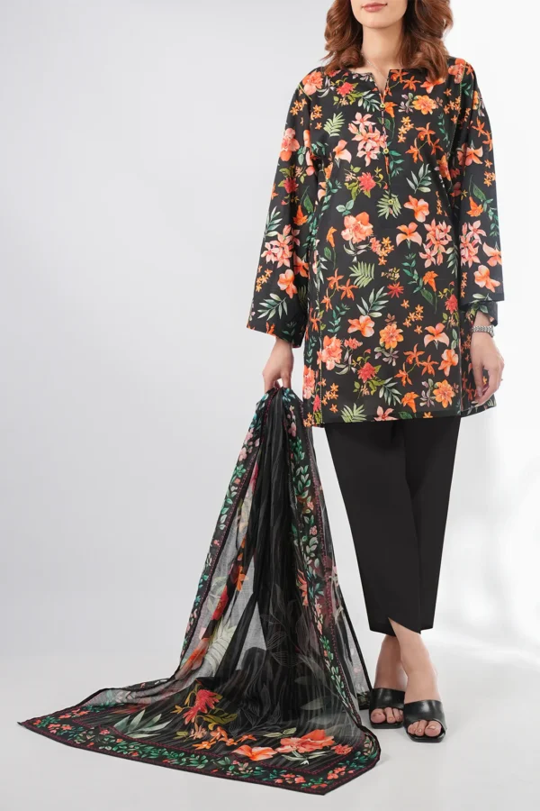 Saya U01-25067-05B Unstitched Printed Lawn 3 Piece - Image 2