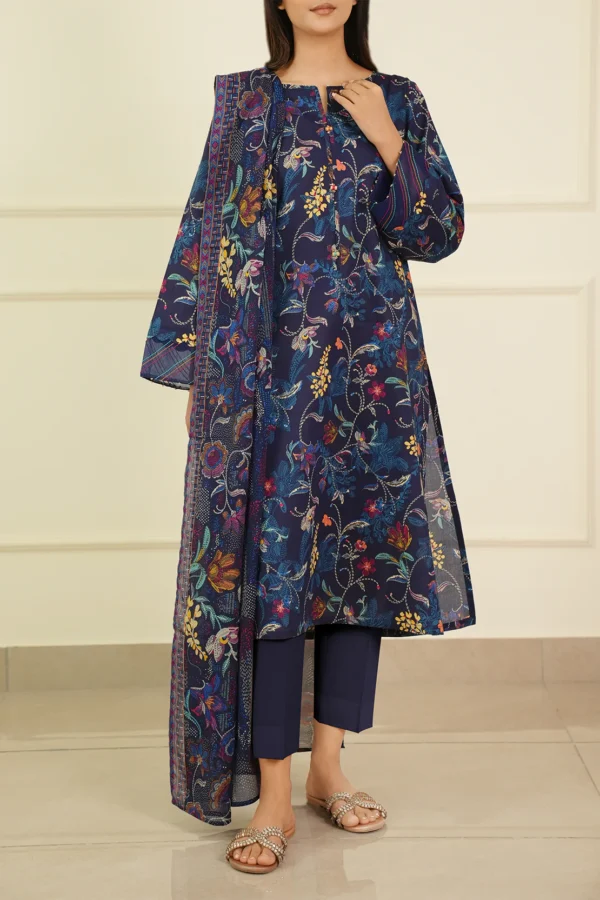Saya U01-25397-04B Unstitched Printed Lawn 3 Piece - Image 2