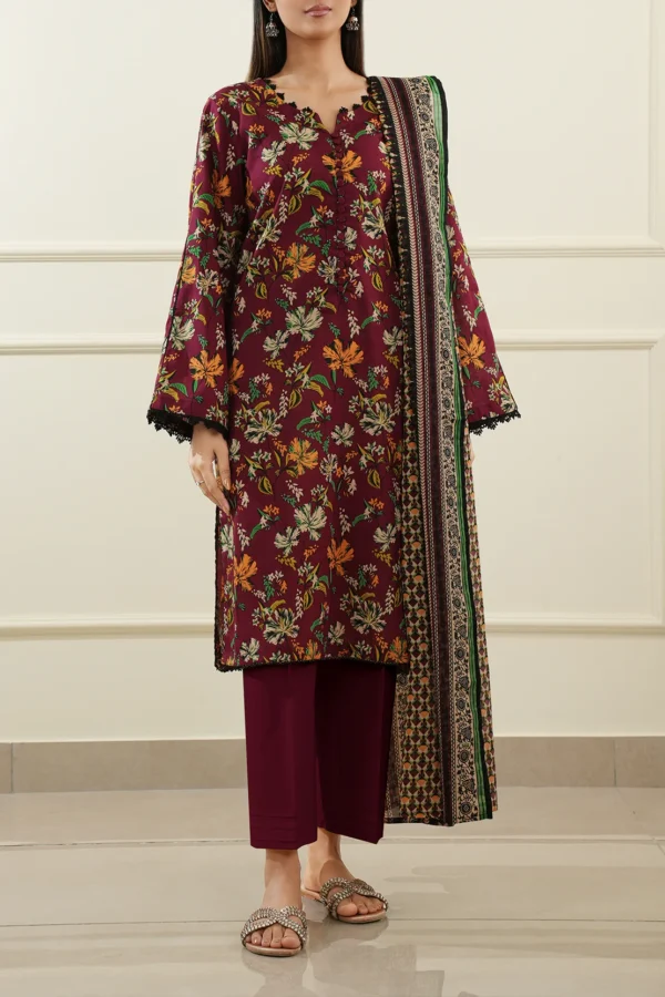 Saya U01-25397-09A Unstitched Printed Lawn 3 Piece - Image 2