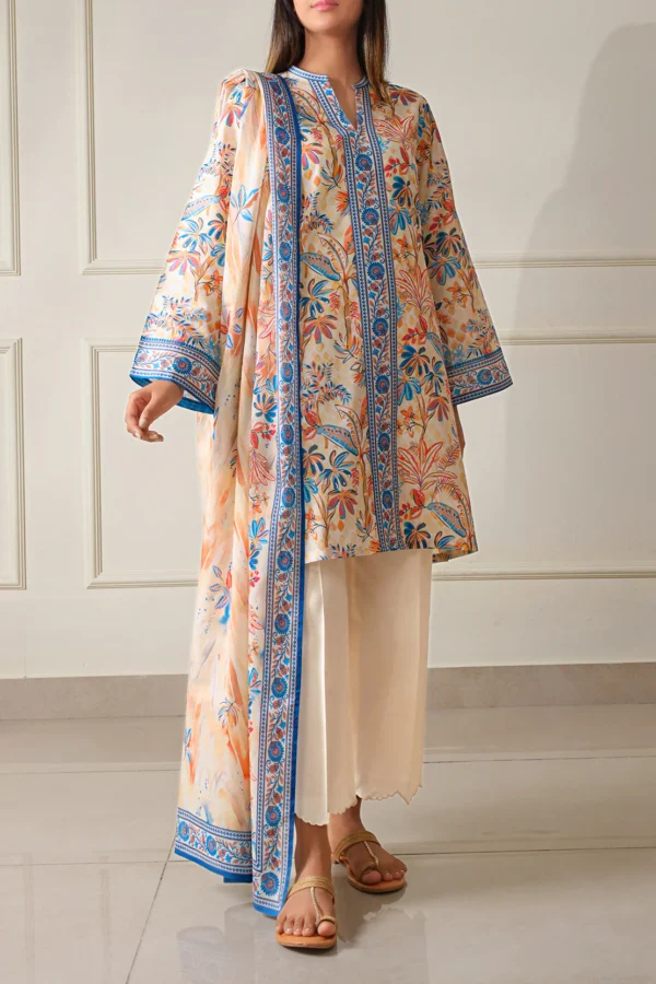 Saya U01-25067-07A Unstitched Printed Lawn 3 Piece - Image 2