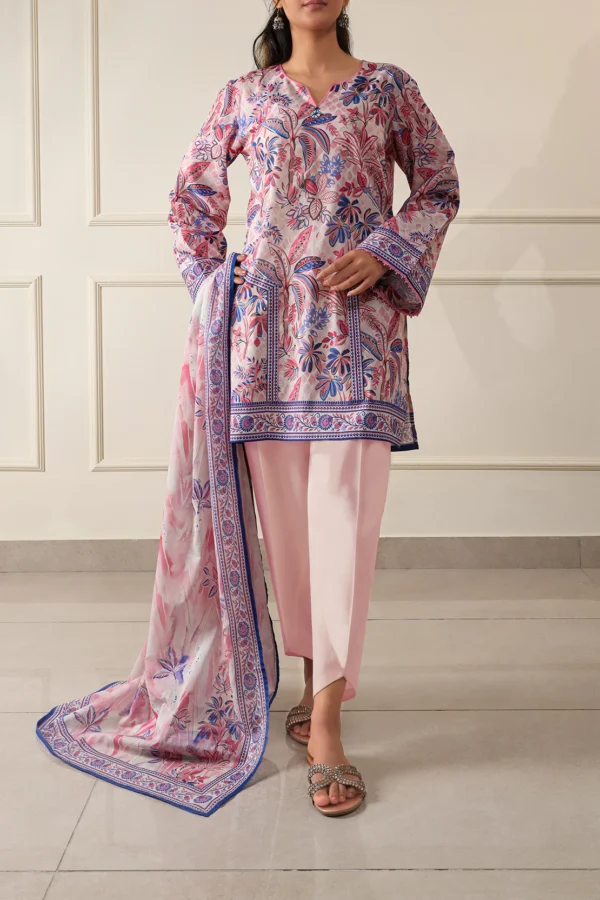 Saya U01-25067-07B Unstitched Printed Lawn 3 Piece - Image 2