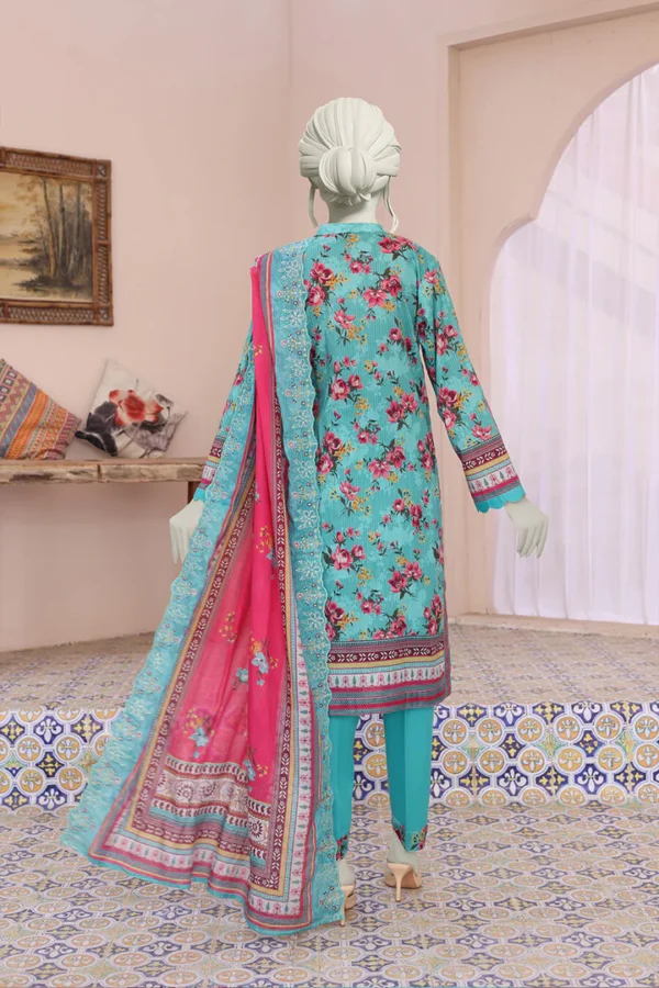 Almeerah Printed Collection Aqua Mint Breeze Embroidered Cutwork Vol 4 - Image 3