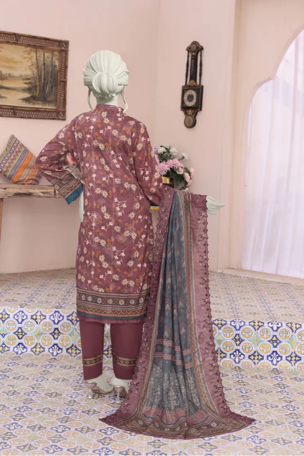 Almeerah Printed Collection Blushed Meat Radiance Embroidered Cutwork Vol 4 - Image 3