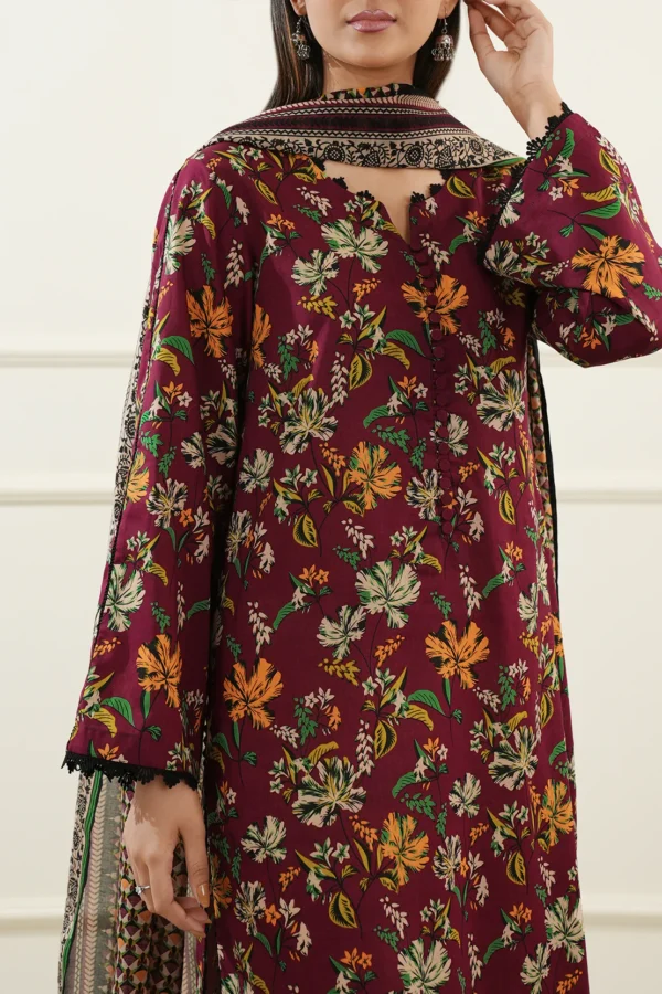 Saya U01-25397-09A Unstitched Printed Lawn 3 Piece - Image 3