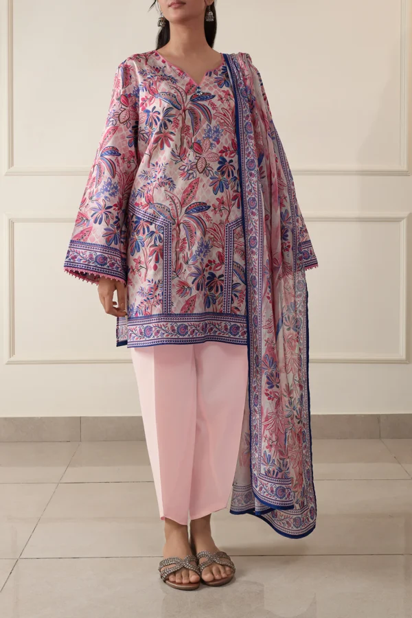 Saya U01-25067-07B Unstitched Printed Lawn 3 Piece - Image 3