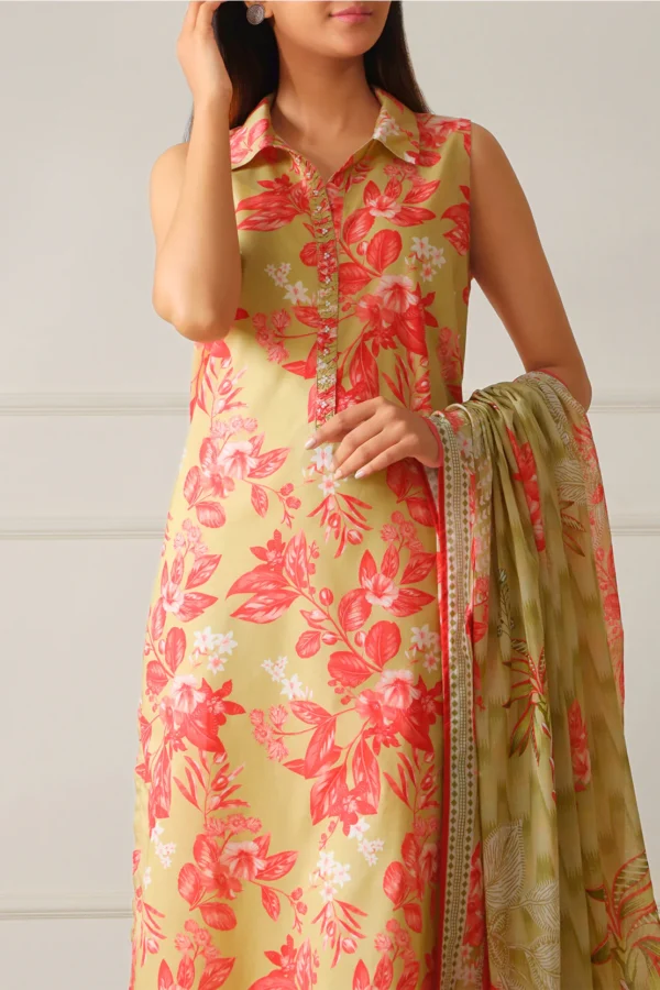 Saya U01-25067-08A Unstitched Printed Lawn 3 Piece - Image 4