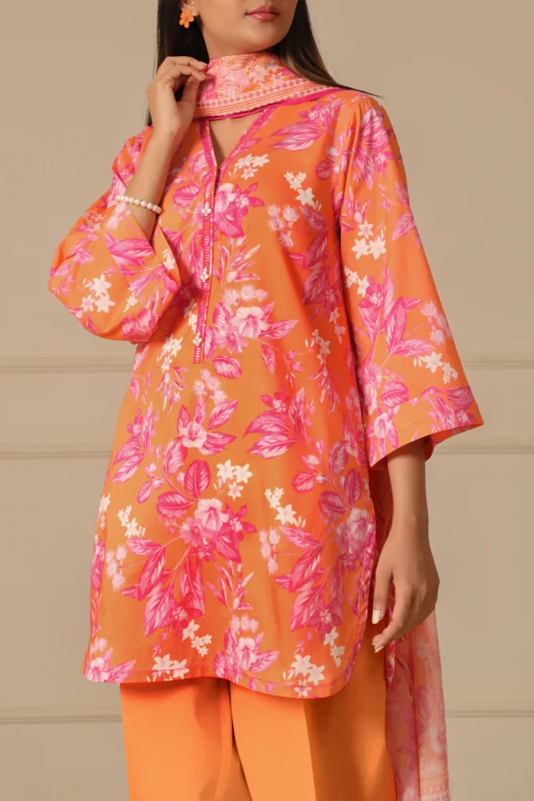 Saya U01-25067-08B Unstitched Printed Lawn 3 Piece - Image 4