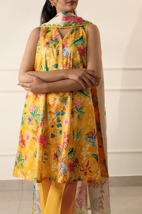 Saya U01-25067-09A Unstitched Printed Lawn 3 Piece - Image 4