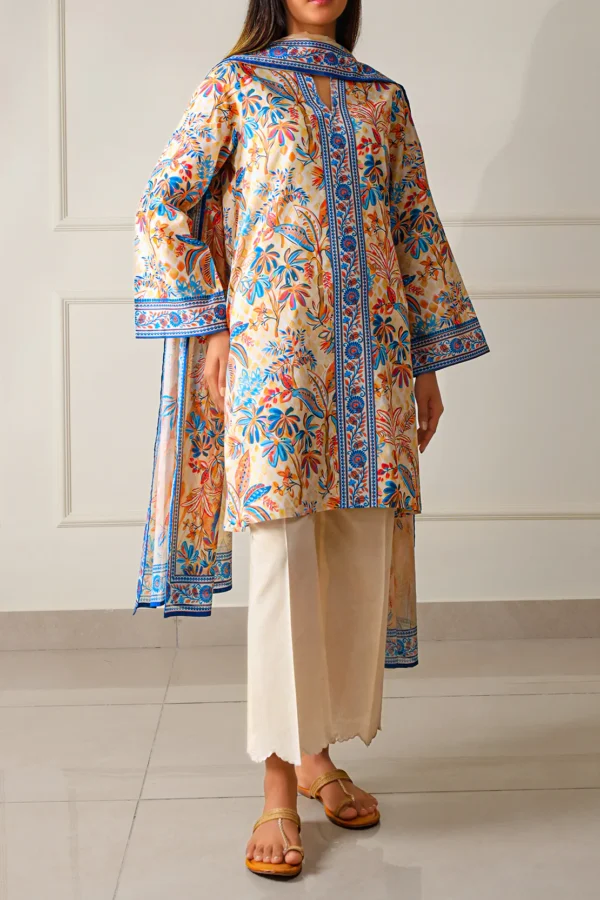 Saya U01-25067-07A Unstitched Printed Lawn 3 Piece - Image 4