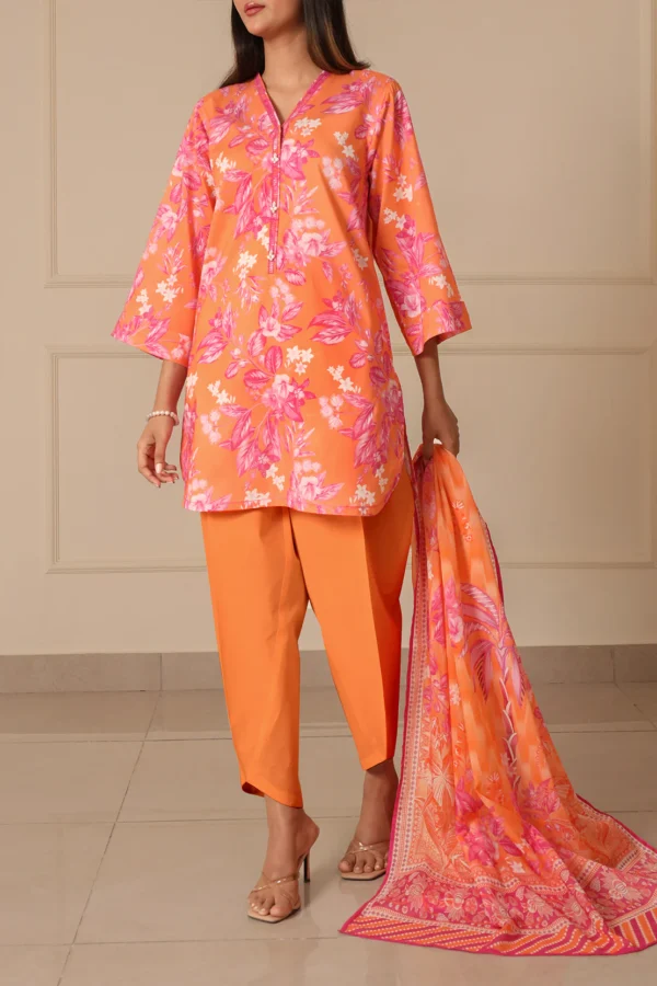 Saya U01-25067-08B Unstitched Printed Lawn 3 Piece - Image 5