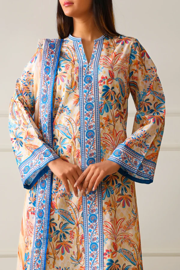 Saya U01-25067-07A Unstitched Printed Lawn 3 Piece - Image 5