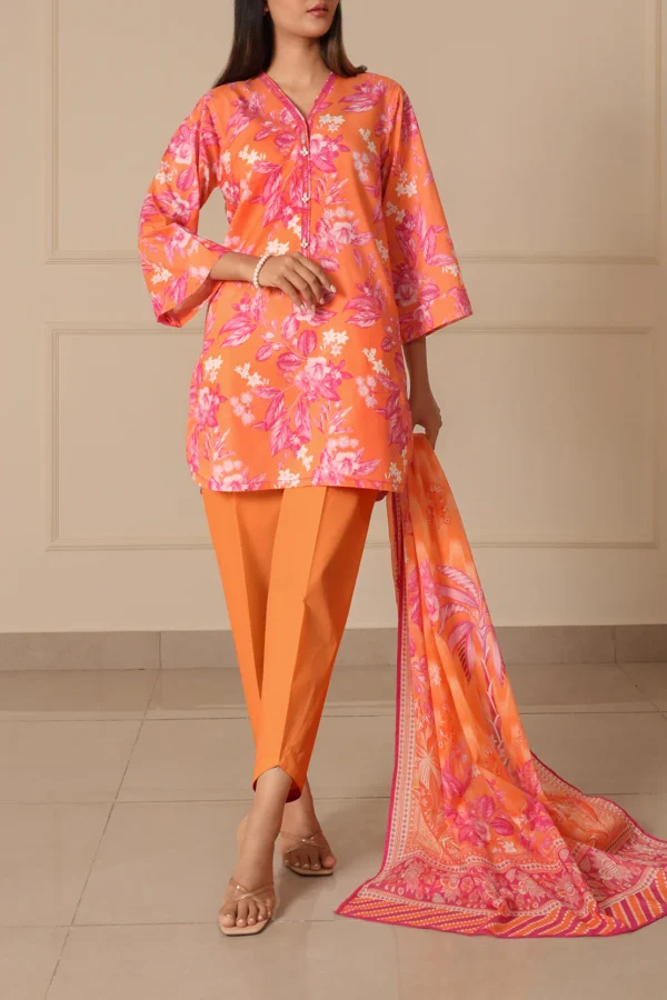 Saya U01-25067-08B Unstitched Printed Lawn 3 Piece - Image 6
