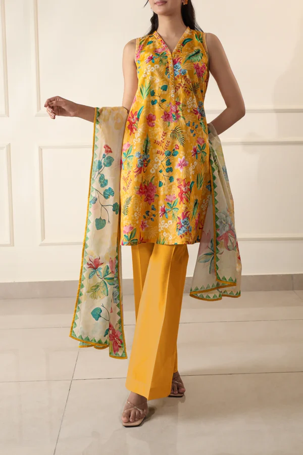 Saya U01-25067-09A Unstitched Printed Lawn 3 Piece - Image 6
