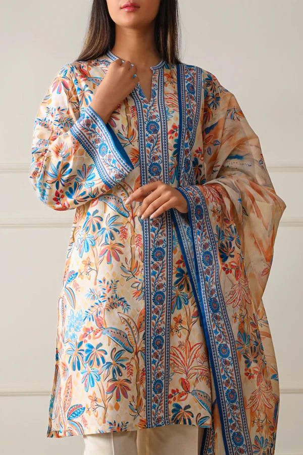 Saya U01-25067-07A Unstitched Printed Lawn 3 Piece - Image 6
