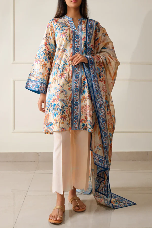 Saya U01-25067-07A Unstitched Printed Lawn 3 Piece - Image 7