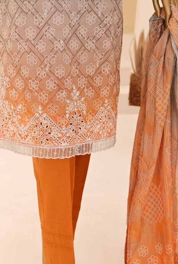 Chunri by HZ Textiles Embroidered Lawn Unstitched 3 Piece Suit CEC-926 - Summer Collection - Image 3