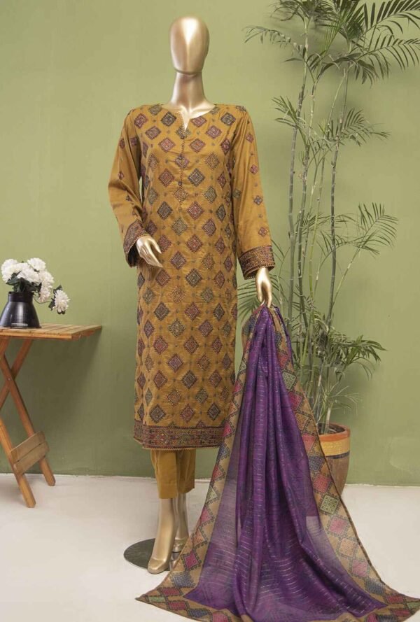 Dastan Slub by HZ Textiles Embroidered Lawn Suit Unstitched 3 Piece DSE-04 Vol-03 - Summer Collection