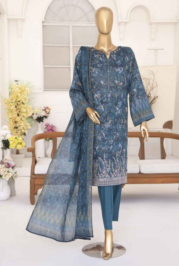 Elite by HZ Textiles Embroidered Lawn Unstitched 3 Piece Suit ELC-213 - Summer Collection