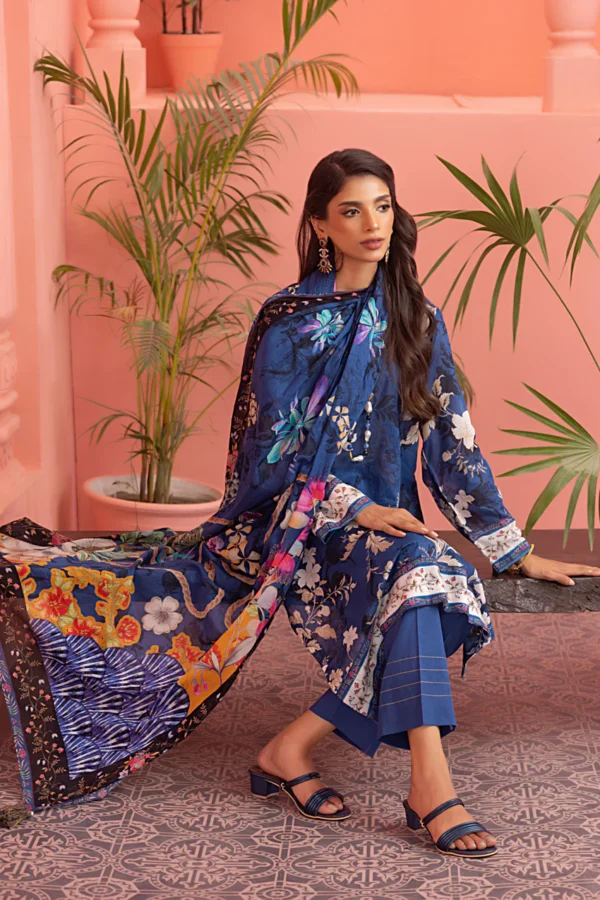 Lakhany 03 Piece Unstitched Printed Lawn LG-MM-0140 - Image 5