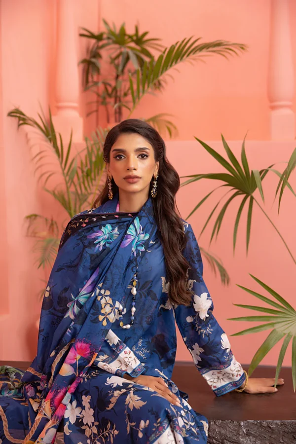 Lakhany 03 Piece Unstitched Printed Lawn LG-MM-0140 - Image 6