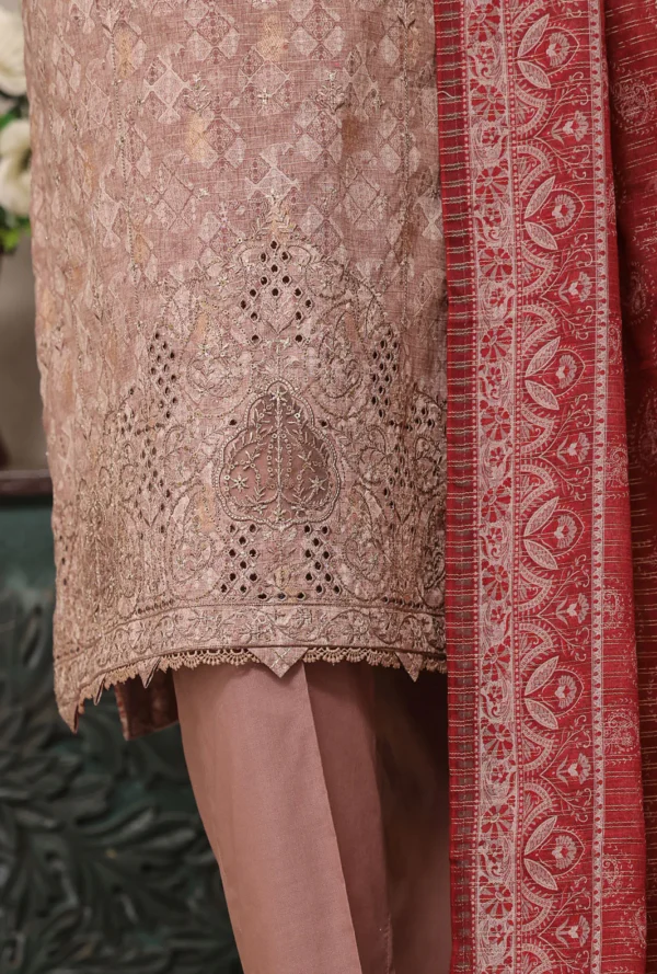 Majestic by HZ Textiles Embroidered Jacquard Suit Unstitched 3 Piece MJE-06 - Summer Collection - Image 3