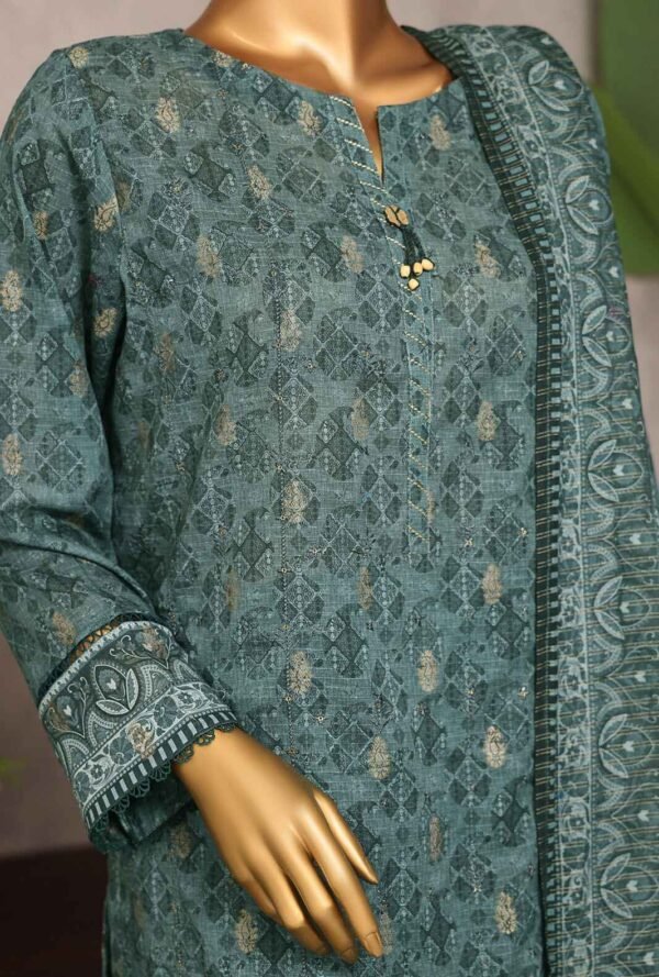 Majestic by HZ Textiles Embroidered Jacquard Suit Unstitched 3 Piece MJE-08 - Summer Collection - Image 3