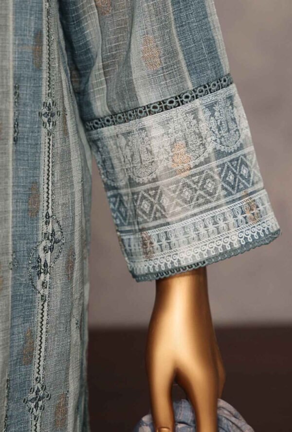 Majestic by HZ Textiles Embroidered Jacquard Suit Unstitched 3 Piece MJE-19 - Summer Collection - Image 3