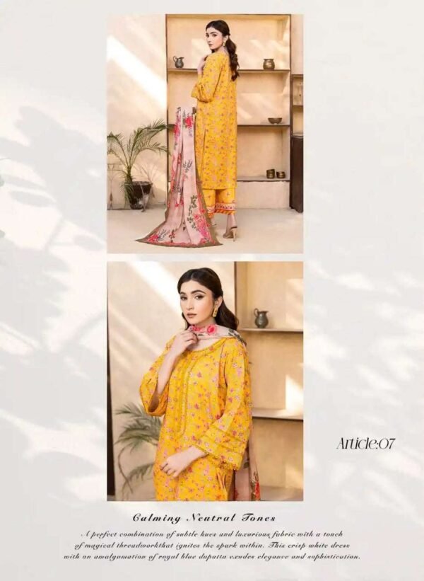 Motifz 3Pc Digital Printed Lawn Classic - Vol 2 Design - 07 - Image 2